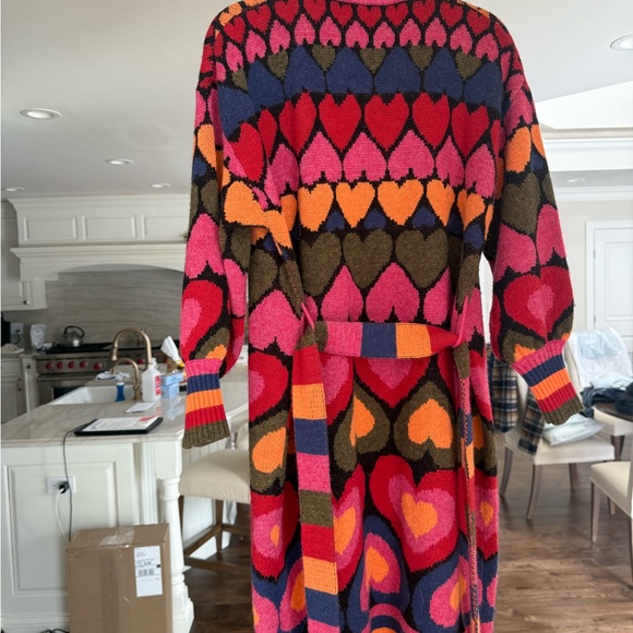 FARM Rio Multicolor Heart Pattern Cardigan - Picture 4 of 5